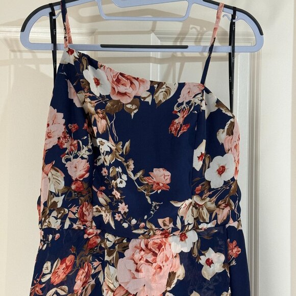 LULUS Reflection Navy Blue Floral Print High-low Dress - Picture 9 of 9